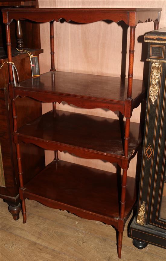 A pair of mahogany two tier occasional tables, W.61cm